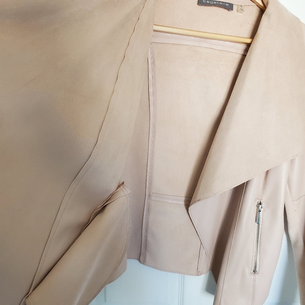 Bagatelle Drape Faux Leather & Faux Suede Jacket - Picture 7 of 10